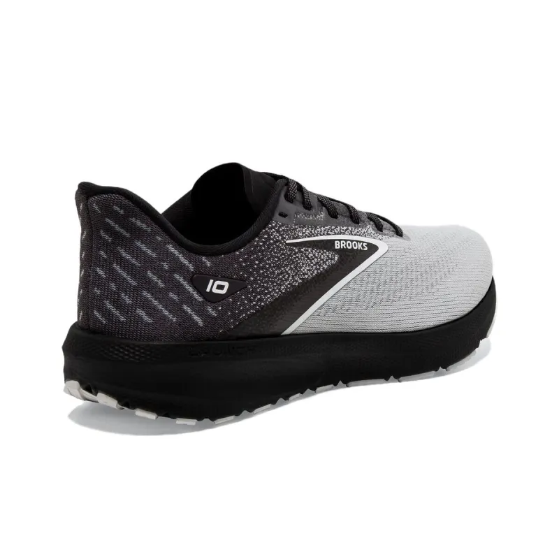 Brooks Launch 10 Cushioned Slip Resistant Low Top Running Shoes Men's Black Gray Color-3