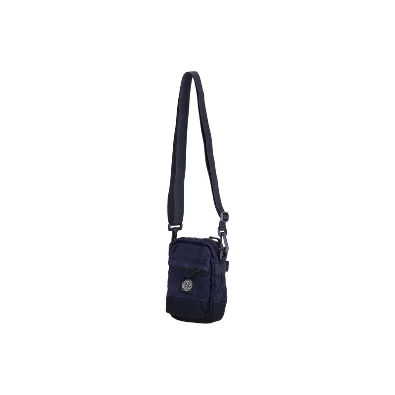 STONE ISLAND Flax With Polyamide Shoulder Bag Men's Marine Blue-1