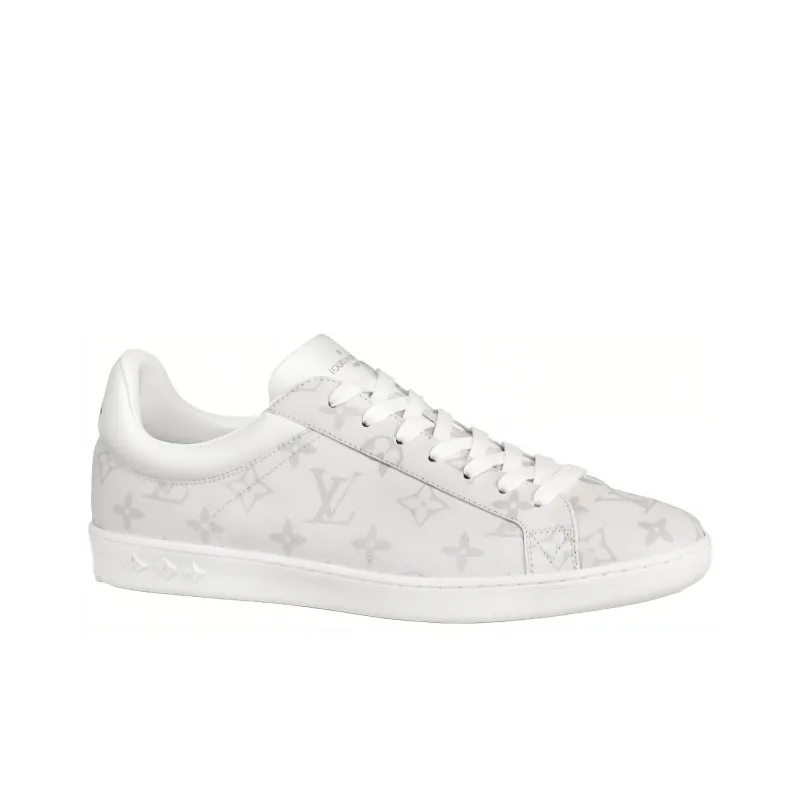 LOUIS VUITTON Luxembourg Low Top Stylish Skateboarding Shoes Men's Gray White-1