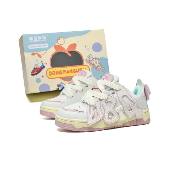 Anime story Skateboard Shoes Women's Low Top Pink White/Mint Green/White Pink Yellow/Mismatched/Taro Purple/Strawberry