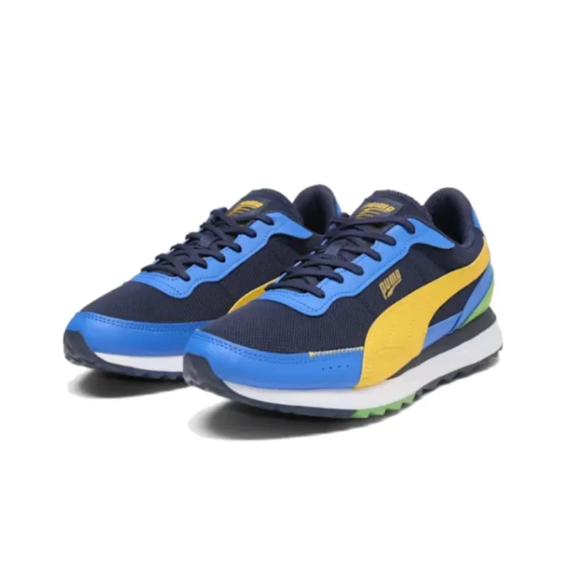 PUMA Road Rider Lth Navy Yellow Sizzle-2