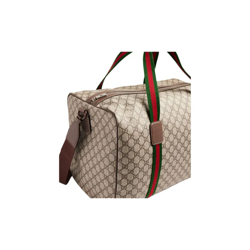 GUCCI Leather Trim Handbag Shoulder Bag Crossbody Bag Travel Bag Men's-2