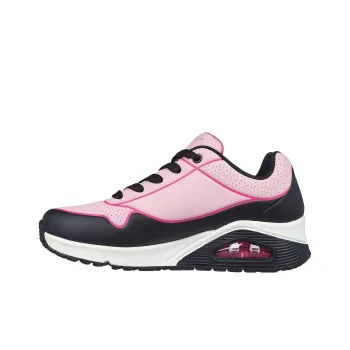 Skechers Cushioning Anti Slip And Wear Resistant Low Top Running Shoes Women's Black Pink