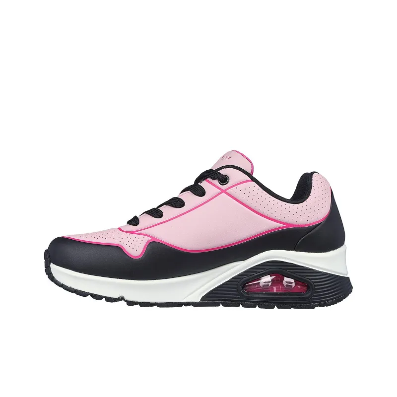 Skechers Cushioning Anti Slip And Wear Resistant Low Top Running Shoes Women's Black Pink-0