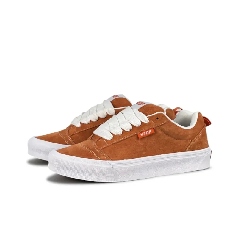 VFDF Puffy Shoes Low Top Skateboard Shoes Unisex Dirty Orange-2