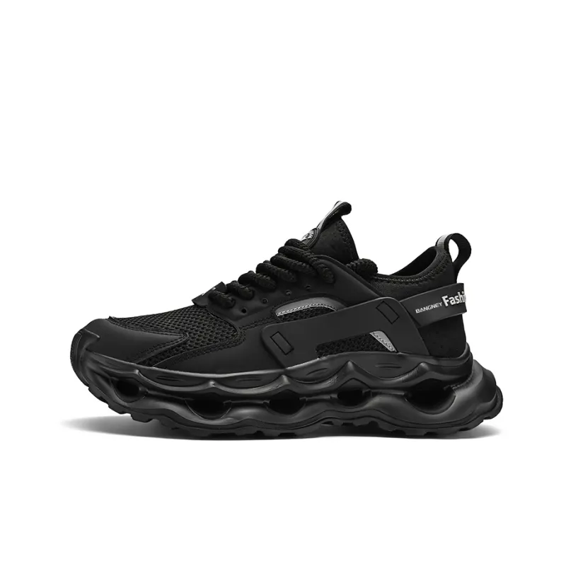 BANGNEY Anti-Slip Wear-Resistant Breathable Lightweight Height Increasing Low-Top Chunky Sneakers Men's-0