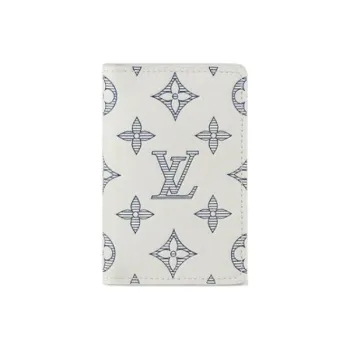 LOUIS VUITTON Leather Wallet Men's White
