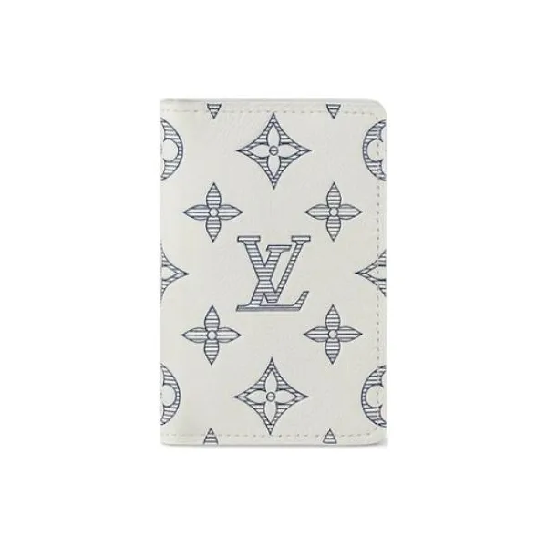 LOUIS VUITTON Leather Wallet Men's White-0