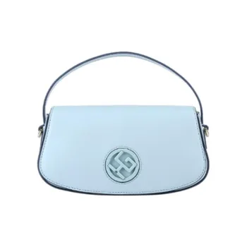 HONGU Cow Leather Shoulder Bag Crossbody Bag Handbag Small Size Women's Moonstone Blue