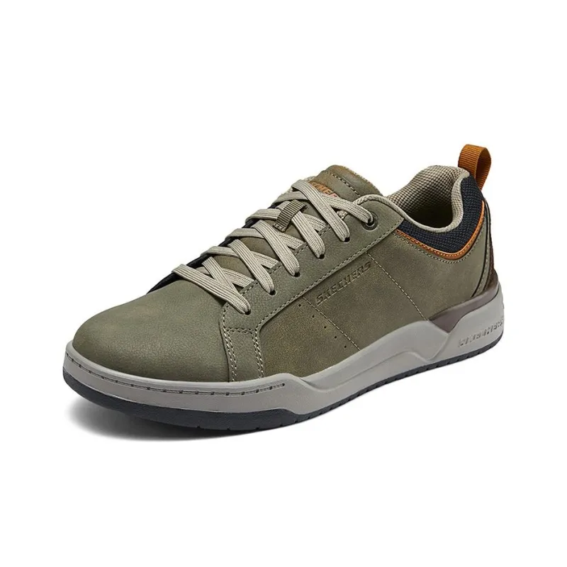 Skechers Slip Resistant Cushioning Abrasion Resistant Low Top Skateboard Shoes Men's Olive Green-2