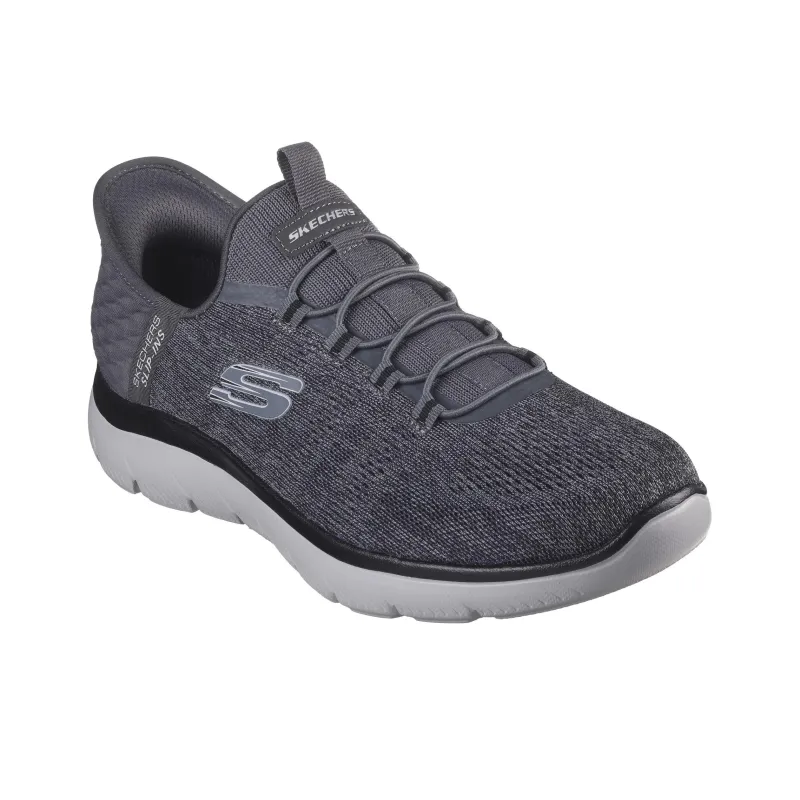 Skechers Anti Slip And Wear Resistant Breathable Low Top Running Shoes Men's Gray-2