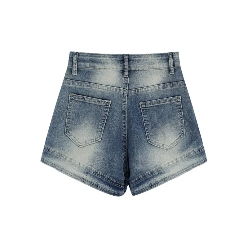 Garbege Denim Shorts Women's Blue-1