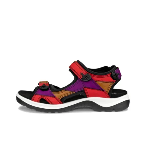 Ecco Beach Sandals Women's Black Red