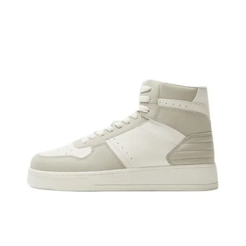 ZARA Skateboard Shoes Men High-Top White Gray