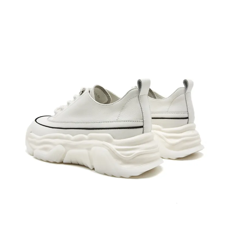 PIERCE GENTRY Chunky Sneakers Women's Low Top Black/Beige-9