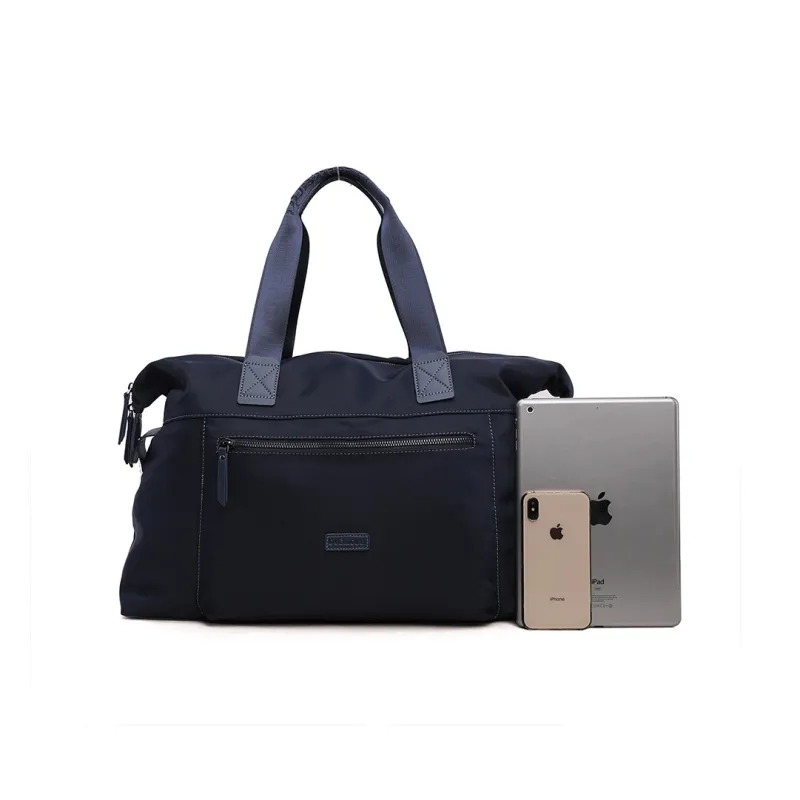 Dubaolu Fabric Bonded Microfiber Synthetic Leather Travel Bag Regular Unisex Black/Blue-4