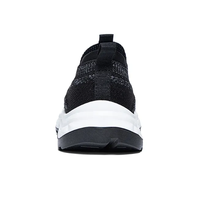 Warrior Soft Sole Elderly Shoes Lightweight Low Top Casual Shoes Unisex Black-2