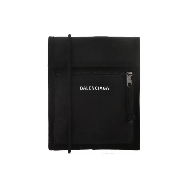Balenciaga Nylon Fabric Portable Crossbody Bag Shoulder Bag Men's Black-0