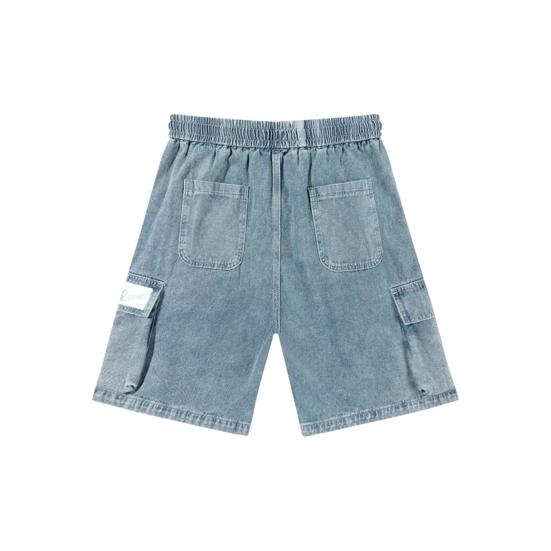 ALL IN Denim Shorts Unisex Nostalgic Blue-1