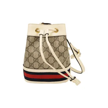 GUCCI Ophidia Canvas With Leather Bucket Bags Crossbody Bag, Shoulder Bag Women's