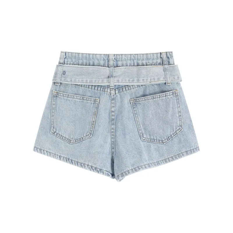 Garbege Denim Shorts Women's Blue-1