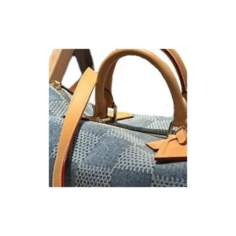 LOUIS VUITTON Speedy 40 Bandouliere Damier Denim 3D Blue Denim-2