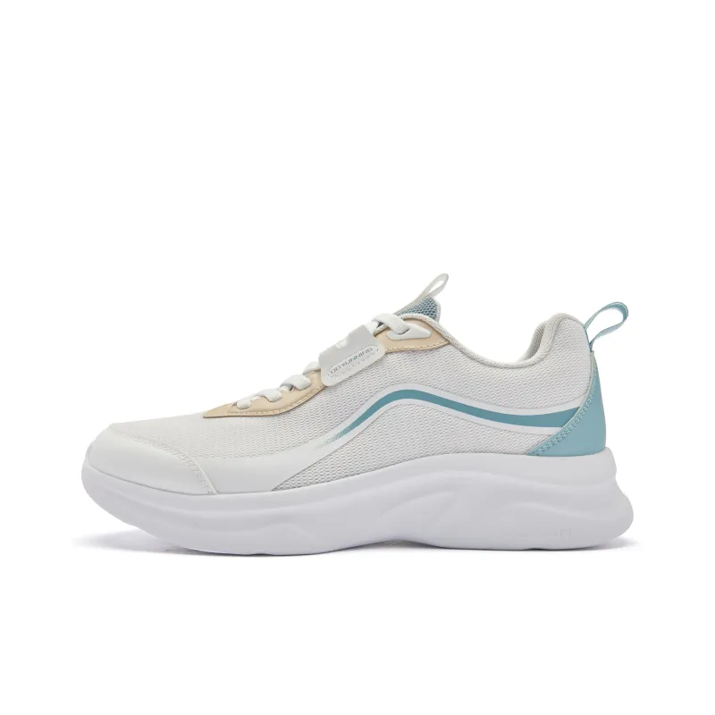 QIAODAN Cushioning Anti Slip And Wear Resistant Low Top Running Shoes Men's White Blue-0