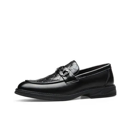 LIANGGUAN Dress Shoes Men Low-Top Black