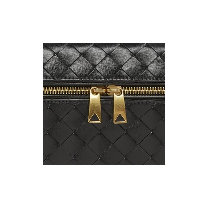 Bottega Veneta Leather Shoulder Bag, Crossbody Bag, Makeup Bag Women's Black-3