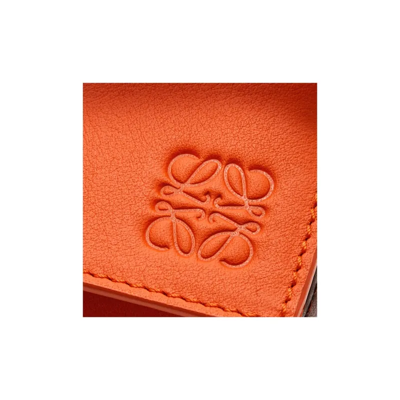 LOEWE Puzzle Calfskin Shoulder Bag Crossbody Bag Handbag Small Size Women's Fresh Orange Mixed Red-6