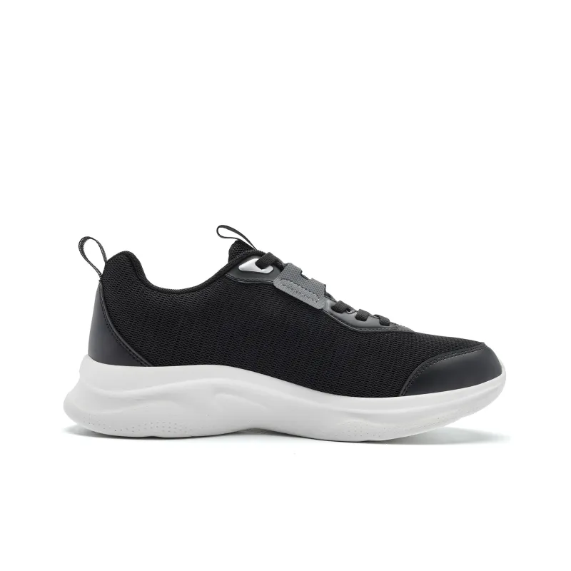 QIAODAN Cushioned Slip Resistant Rebound Low Top Running Shoes Men's Black Silver-1