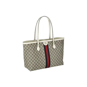 GUCCI Ophidia Canvas With Leather Handbag, Shoulder Bag Women's