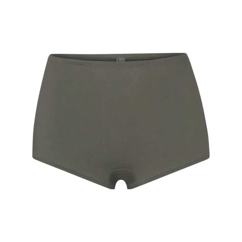 SKIMS COTTON JERSEY BOY SHORT Underpants Women's 1 Pack Juniper/Thujopsis-0