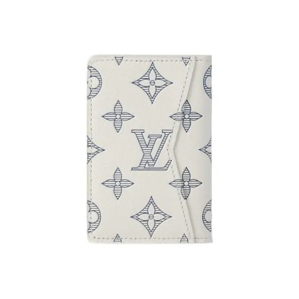 LOUIS VUITTON Leather Wallet Men's White-2
