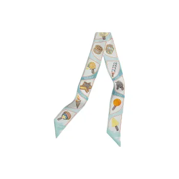 HERMES Silk Scarves Women's Blue