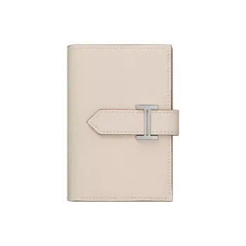 HERMES Bearn Epsom Calfskin Wallet Mini Women's 10 Craie Milkshake White
