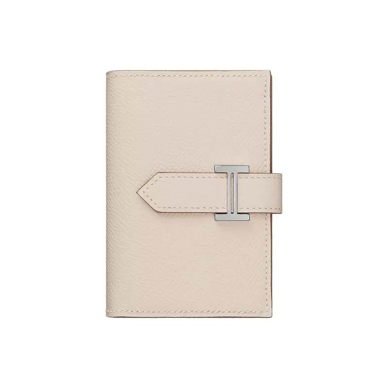 HERMES Bearn Epsom Calfskin Wallet Mini Women's 10 Craie Milkshake White-0
