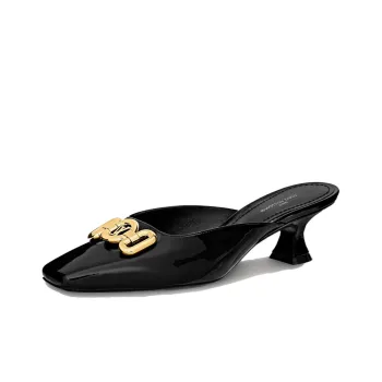 LOUIS VUITTON Rotary Closed Toe Slippers Women's Black