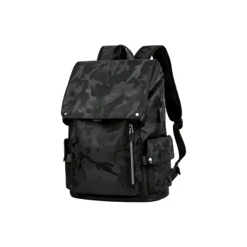 HACIN Oxford Laptop Bag Backpack Regular Unisex Black Camouflage Black