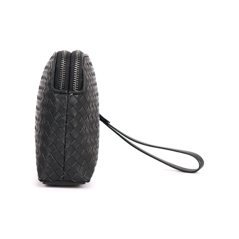 CMLZIUA Lacquered Cow Leather With Embroidery Clutch Unisex Black-1