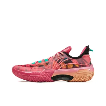 LiNing Jie Ao Metamorphosis Cushioned Anti Slip And Wear Resistant Lightweight Low Top Basketball Shoes Men's Pink