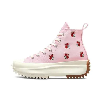 Converse Run Star Hike Platform Hi Embroidered Floral Sunrise Pink