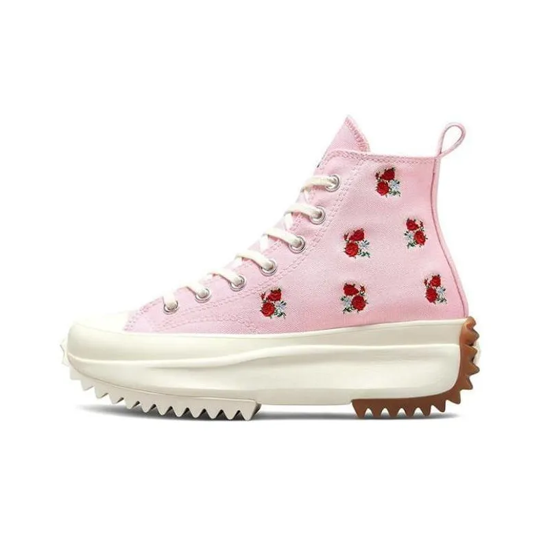 Converse Run Star Hike Platform Hi Embroidered Floral Sunrise Pink-0