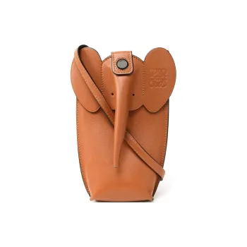 LOEWE Cow Leather Elephant Pocket Small Elephant Bag Handheld Shoulder Bag Crossbody Bag Regular Women's Brown