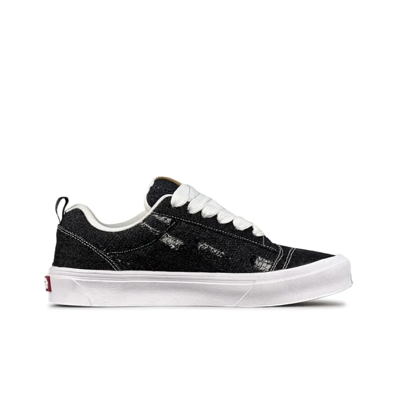 VFDF Puffy Shoes Lightweight Wear Resistant And Slip Resistant Low Top Skateboard Shoes Unisex Black-1