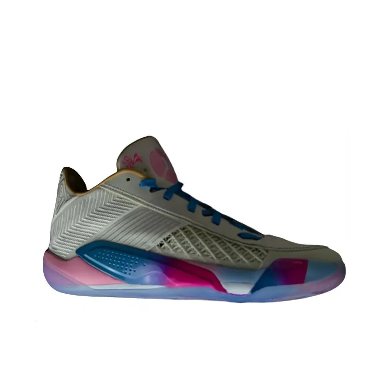 Jordan Air Jordan 38 Low 'Cherry Blossom' Pe Slip-Resistant Low-Top Basketball Shoes Women's Pink Blue-1