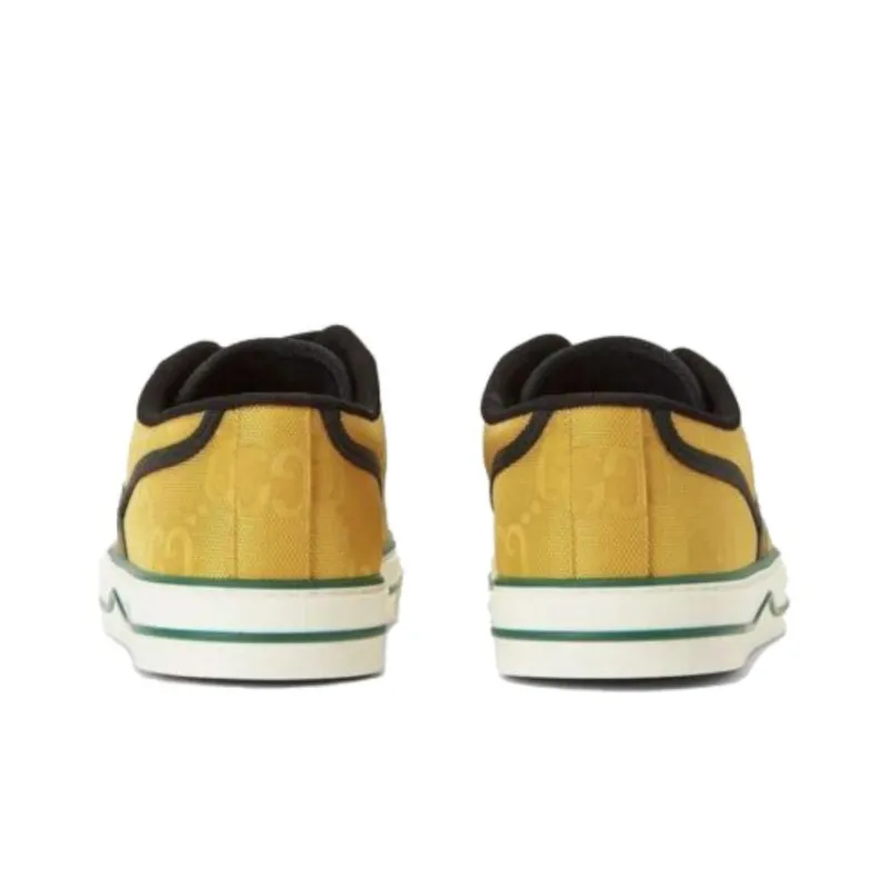 GUCCI Tennis 1977 Low Top Skateboard Shoes Women's Yellow-4
