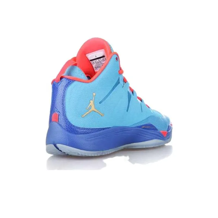Jordan Super Fly 2 Cushioned Slip-Resistant Mid-Top Basketball Shoes Unisex Blue-3