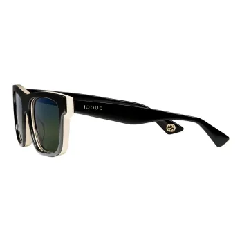 GUCCI Acetate Enamel Rectangular Sunglasses Men's Black