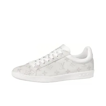 LOUIS VUITTON Luxembourg Low Top Stylish Skateboarding Shoes Men's Gray White